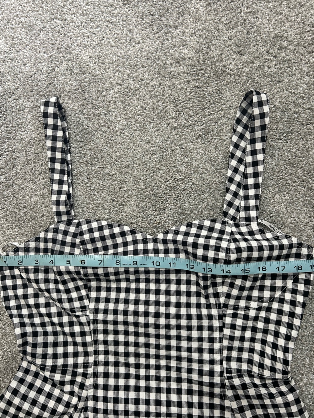 Avec Les Filles Black & White Gingham Sweetheart Lined Midi Zipper Dress Size 14 - Picture 9 of 16